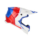 Casque Acerbis T711 blanc/bleu/rouge cross enduro fibre ECE 22-06 - face