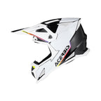 Casque Acerbis T711 blanc/noir cross enduro fibre - trois-quarts avant