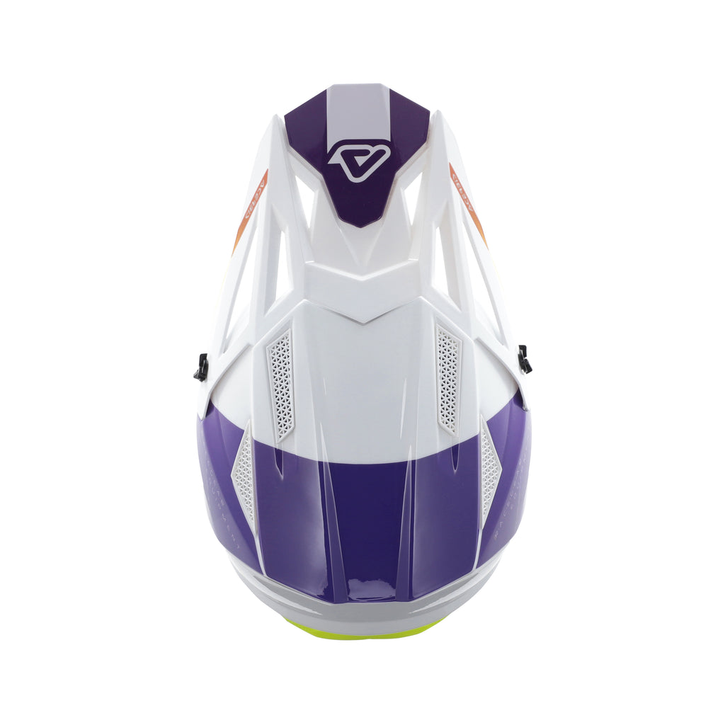 Casque Acerbis T711 blanc/violet cross enduro fibre ECE 22-06 - face