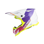 Casque Acerbis T711 blanc/violet cross enduro fibre - trois-quarts avant
