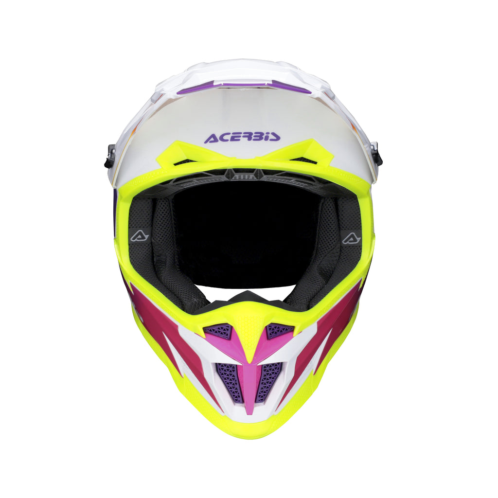 Casque Acerbis T711 blanc/violet cross enduro fibre - arrière