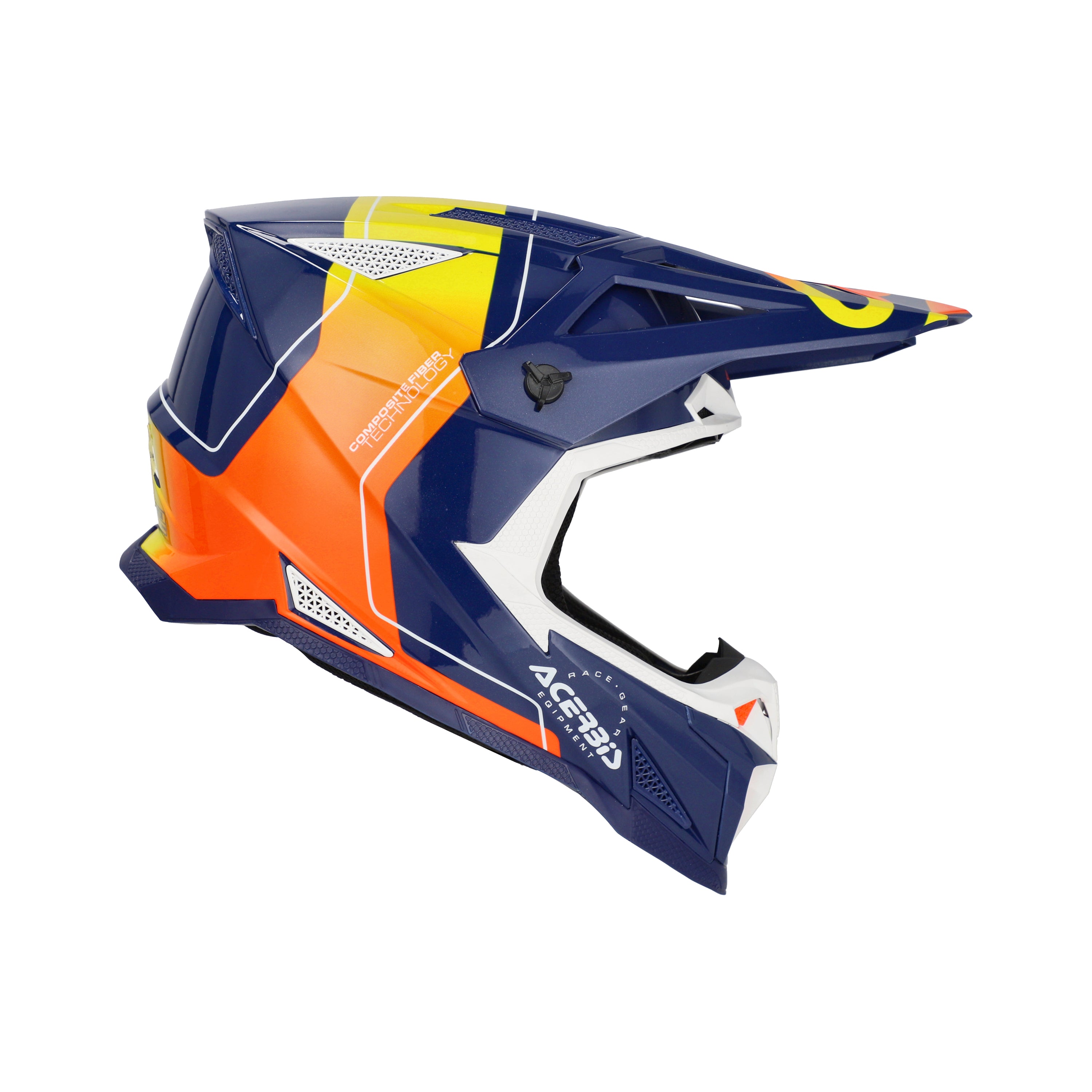 Casque Acerbis T711 bleu/orange cross enduro fibre ECE 22-06 - face