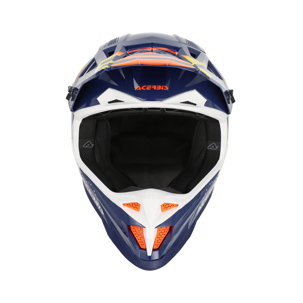 Casque Acerbis T711 bleu/orange cross enduro fibre - arrière