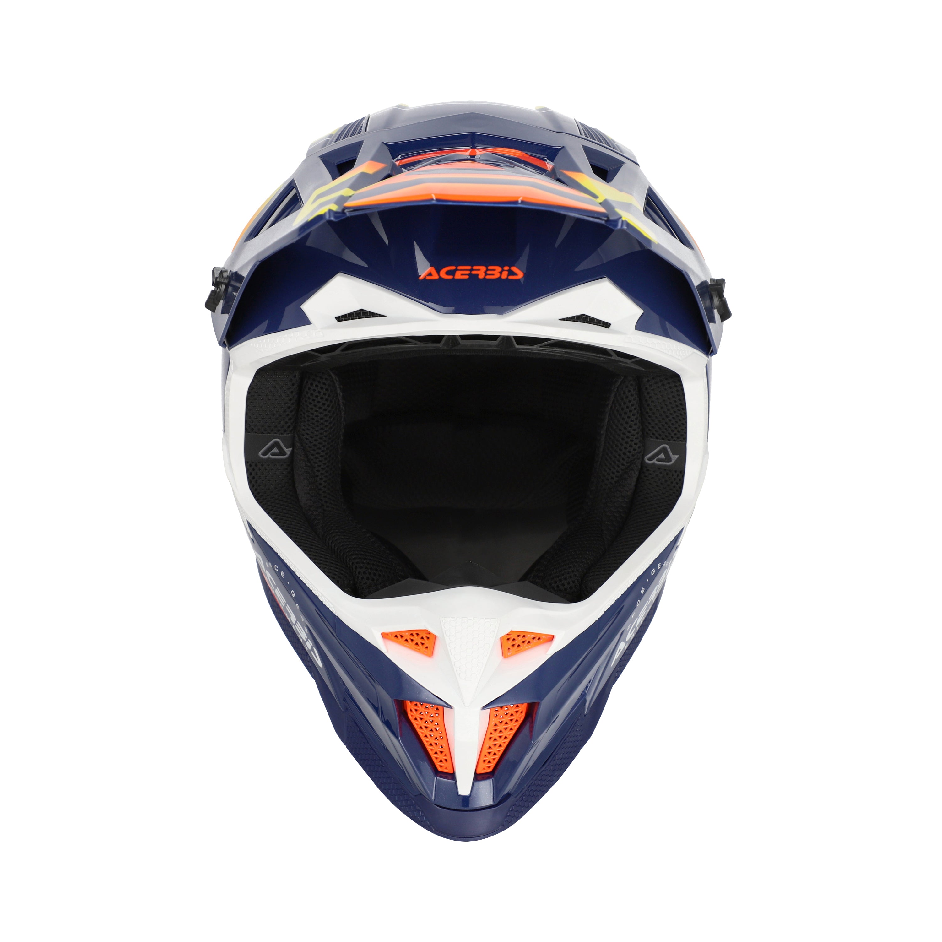 Casque Acerbis T711 bleu/orange cross enduro fibre - arrière