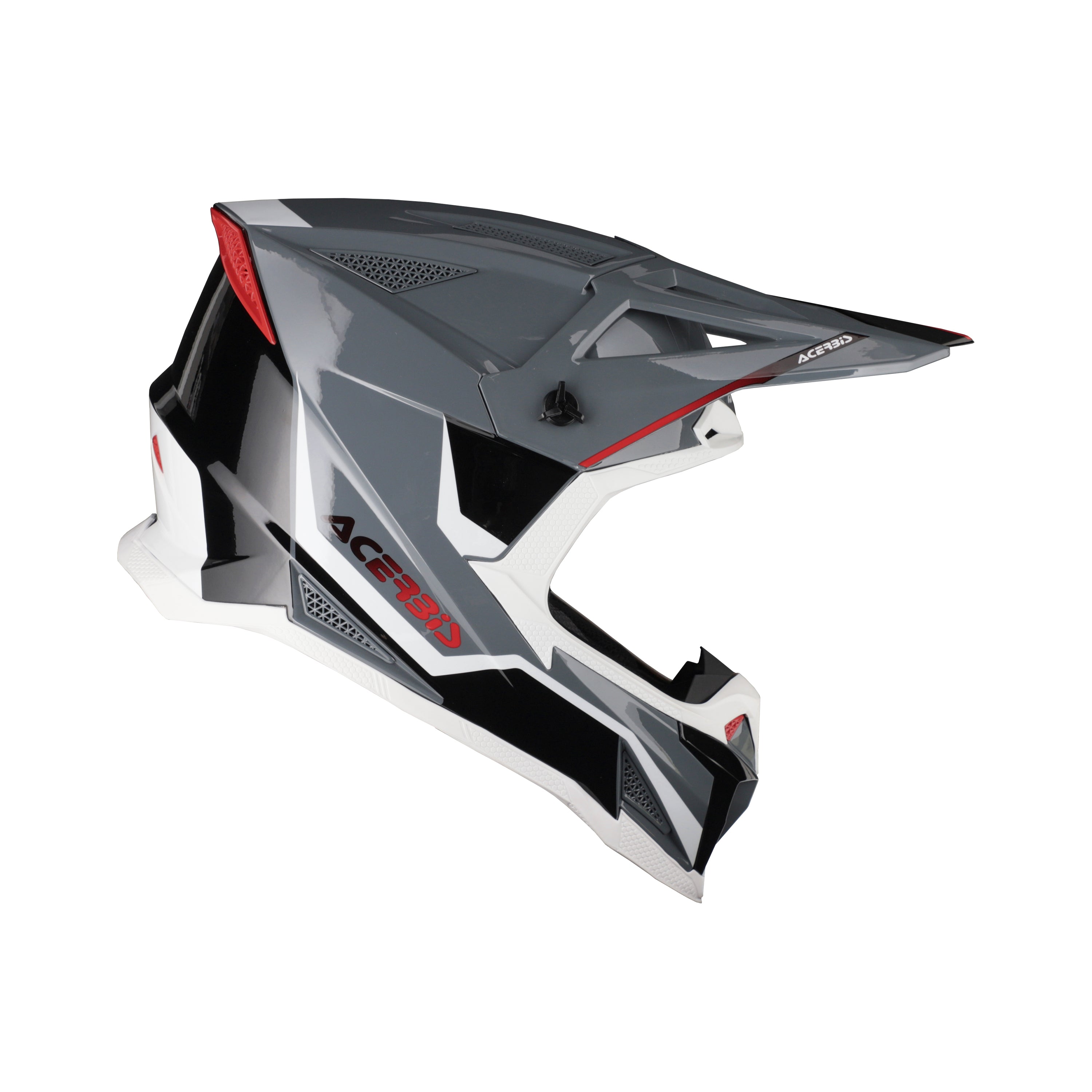 Casque Acerbis T711 gris/noir cross enduro fibre ECE 22-06 - profil