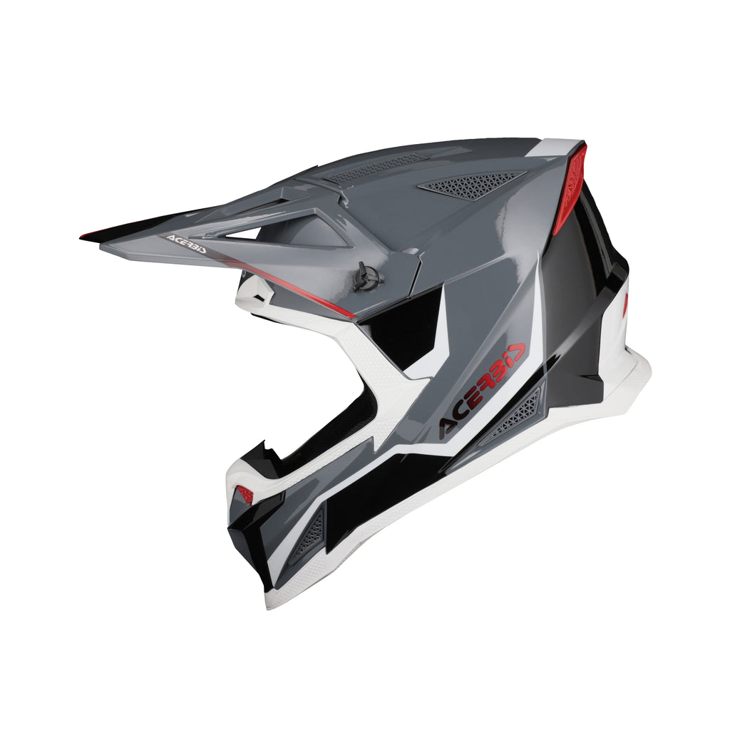Casque Acerbis T711 gris/noir cross enduro fibre - arrière