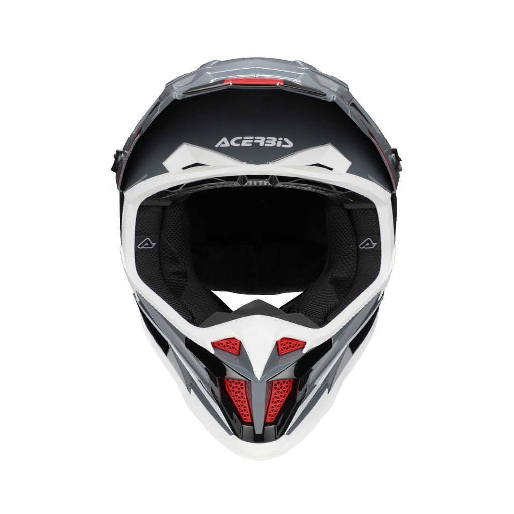 Casque Acerbis T711 gris/noir cross enduro fibre - trois-quarts arrière
