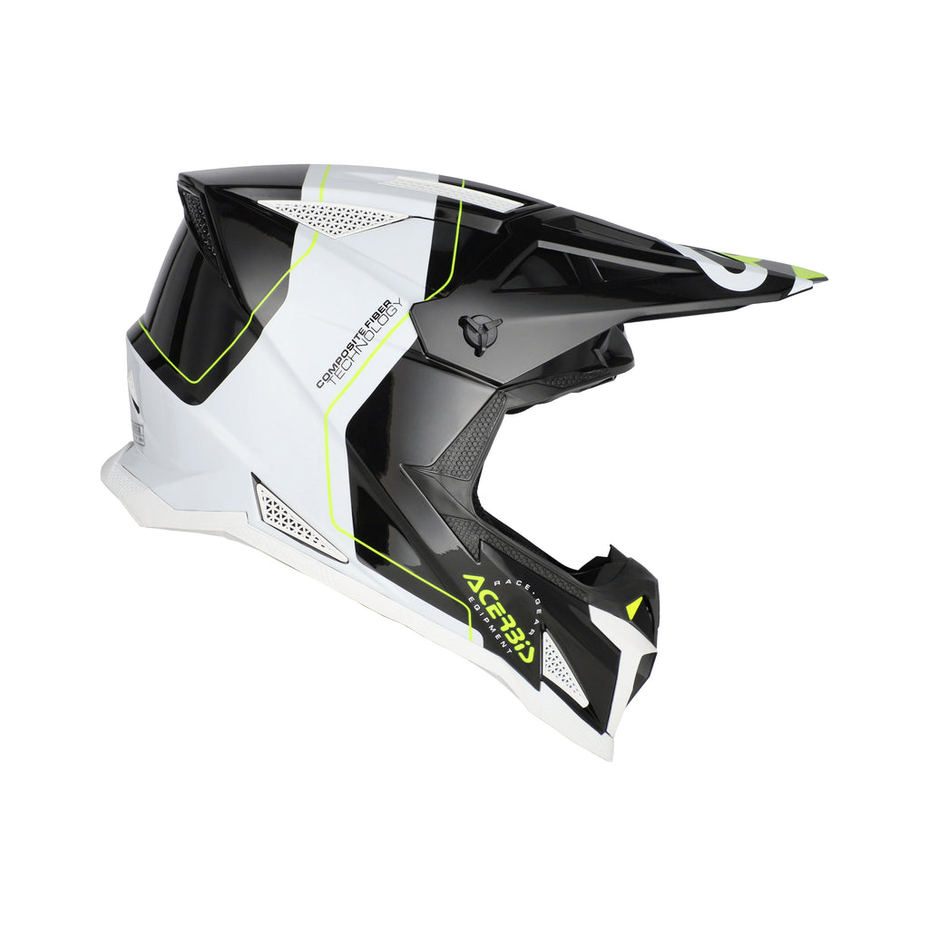 Casque Acerbis T711 noir/blanc cross enduro fibre ECE 22-06 - face