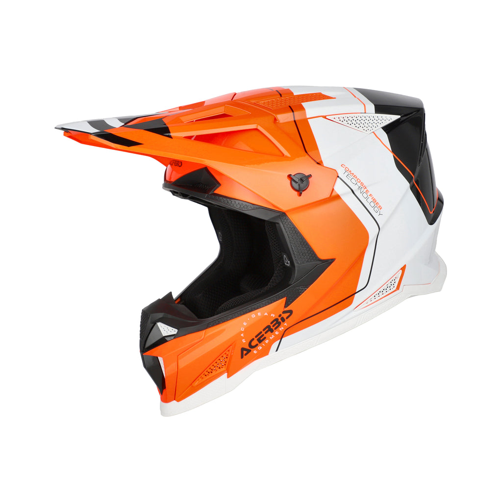 Casque Acerbis T711 orange fluo/noir cross enduro fibre ECE 22-06 - profil