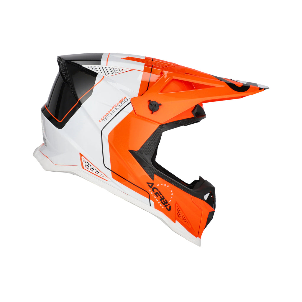 Casque Acerbis T711 orange fluo/noir cross enduro fibre ECE 22-06 - face