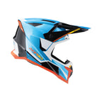 Casque Acerbis T711 bleu clair/blanc cross enduro fibre ECE 22-06 - profil