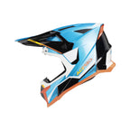 Casque Acerbis T711 bleu clair/blanc cross enduro fibre - trois-quarts avant