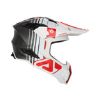 Casque Acerbis Airstrike-C blanc/rouge cross enduro carbone ECE 22-06 - face