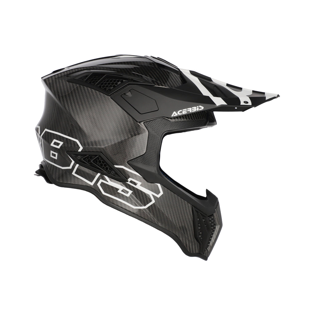 Casque Acerbis Airstrike-C noir/blanc cross enduro carbone ECE 22-06 - face