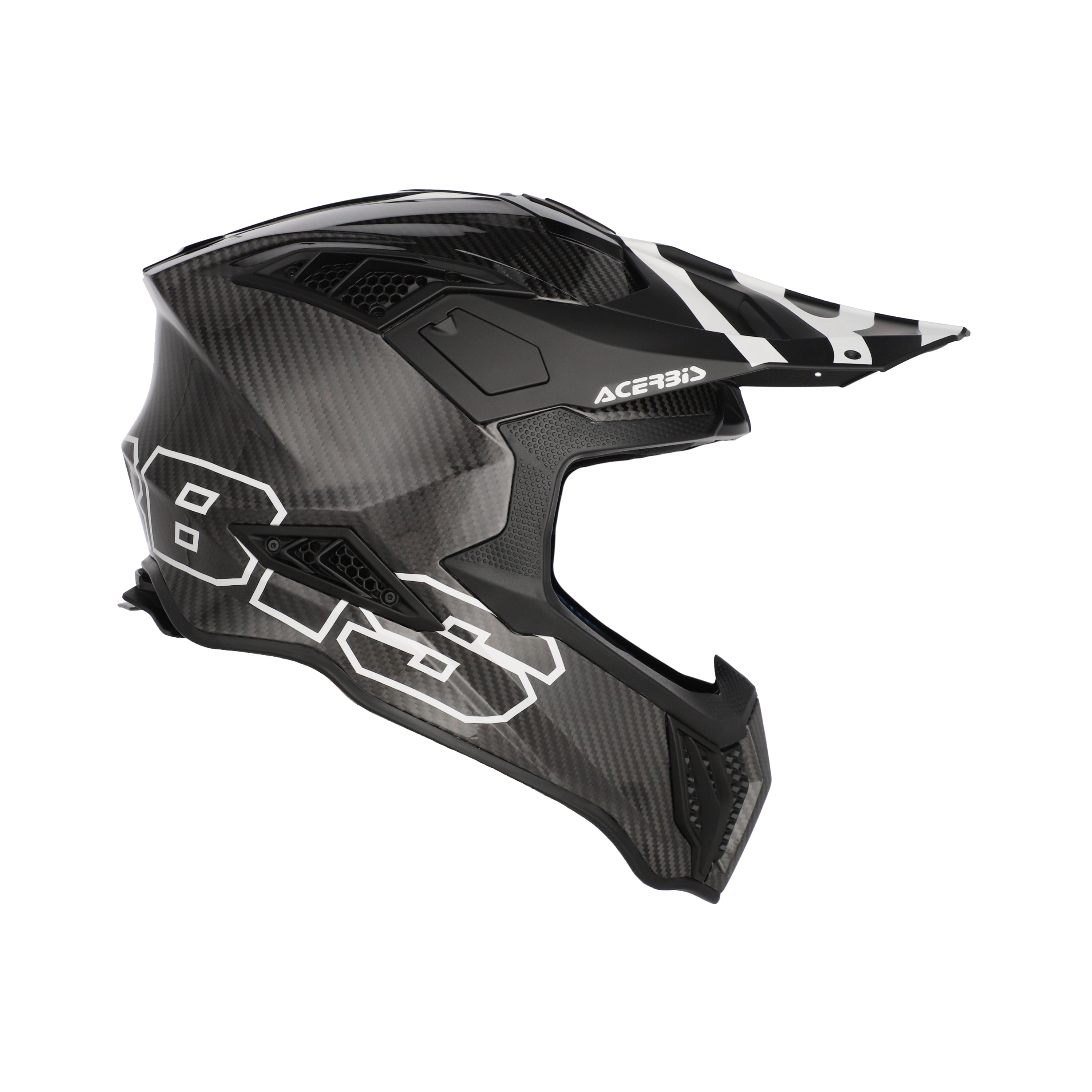 Casque Acerbis Airstrike-C noir/blanc cross enduro carbone ECE 22-06 - face