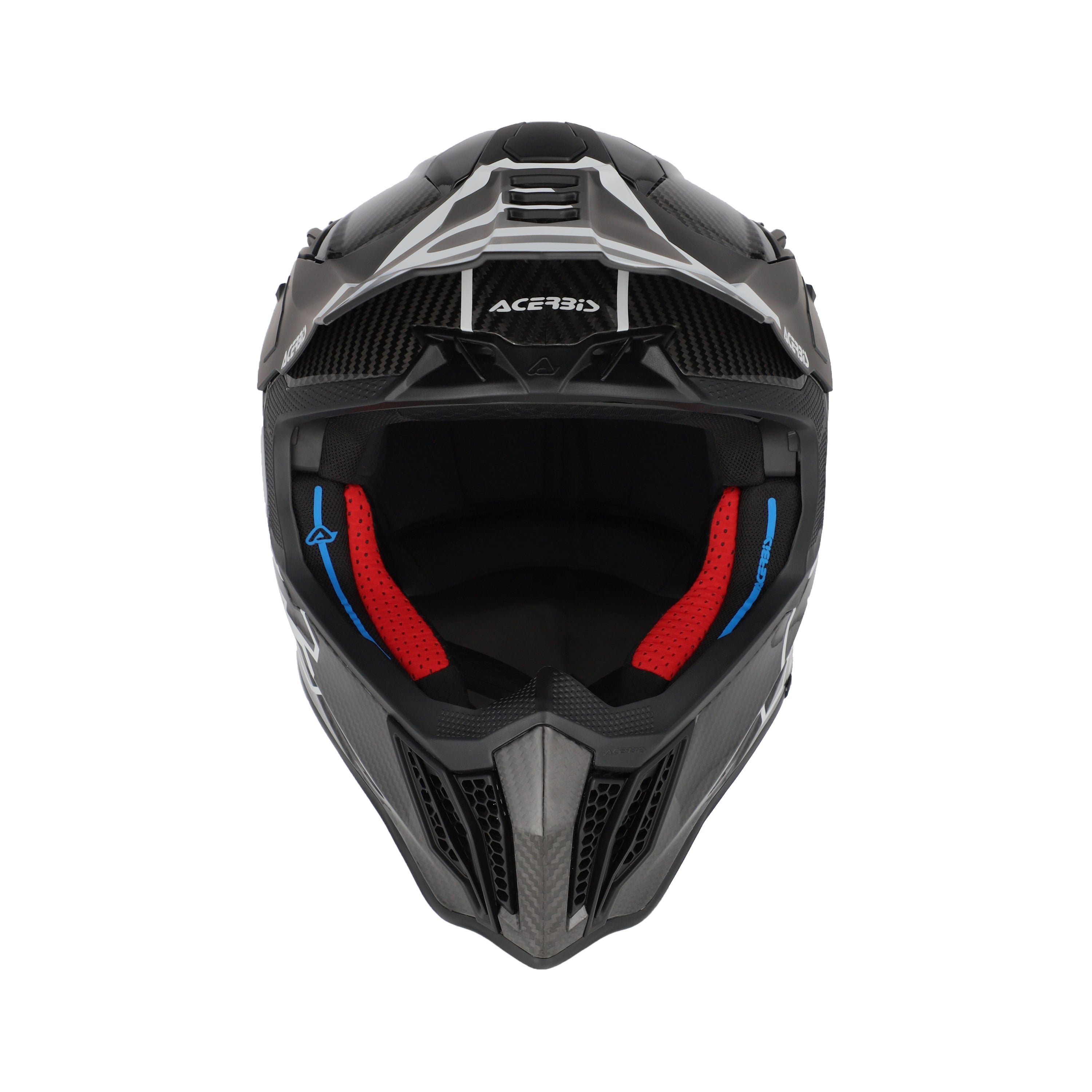 Casque Acerbis Airstrike-C noir/blanc cross enduro carbone - arrière