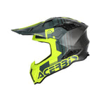 Casque Acerbis Airstrike-C noir/jaune fluo cross enduro carbone - trois-quarts avant