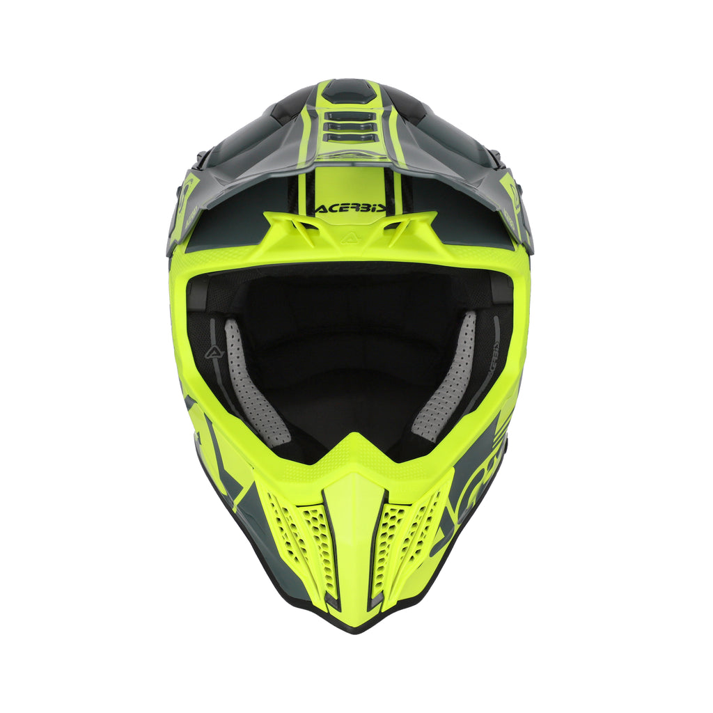 Casque Acerbis Airstrike-C noir/jaune fluo cross enduro carbone - arrière