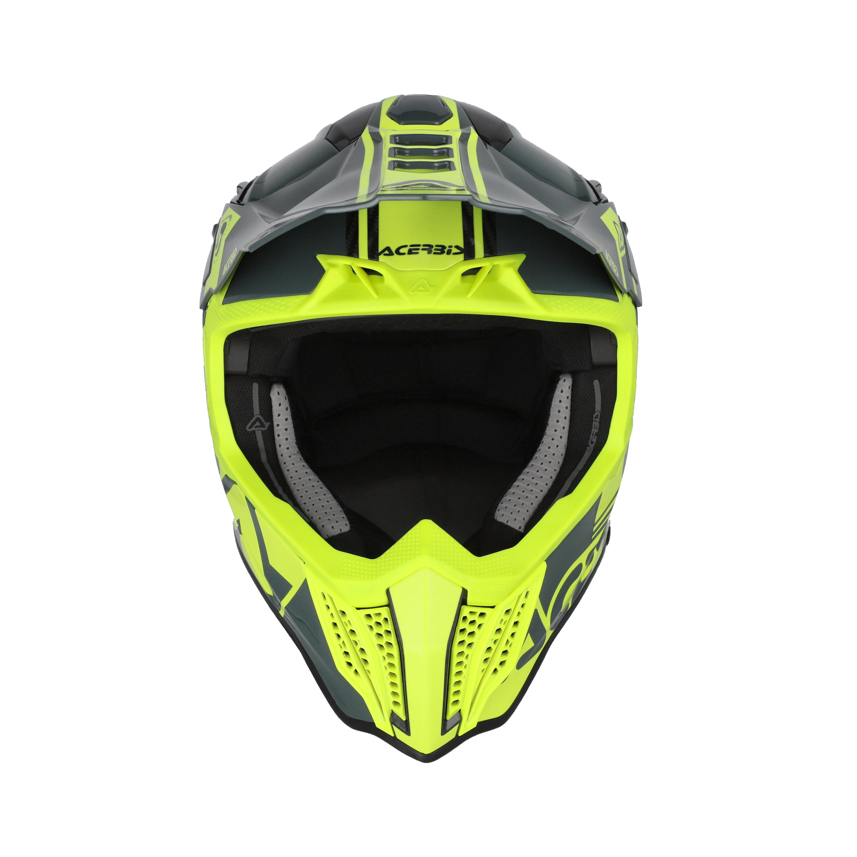 Casque Acerbis Airstrike-C noir/jaune fluo cross enduro carbone - arrière