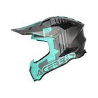 Casque Acerbis Airstrike-C turquoise cross enduro carbone - trois-quarts avant
