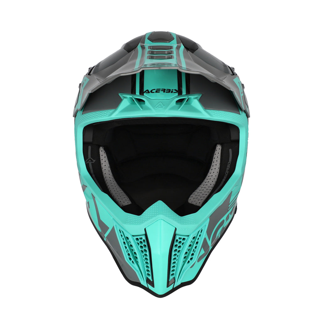 Casque Acerbis Airstrike-C turquoise cross enduro carbone - arrière