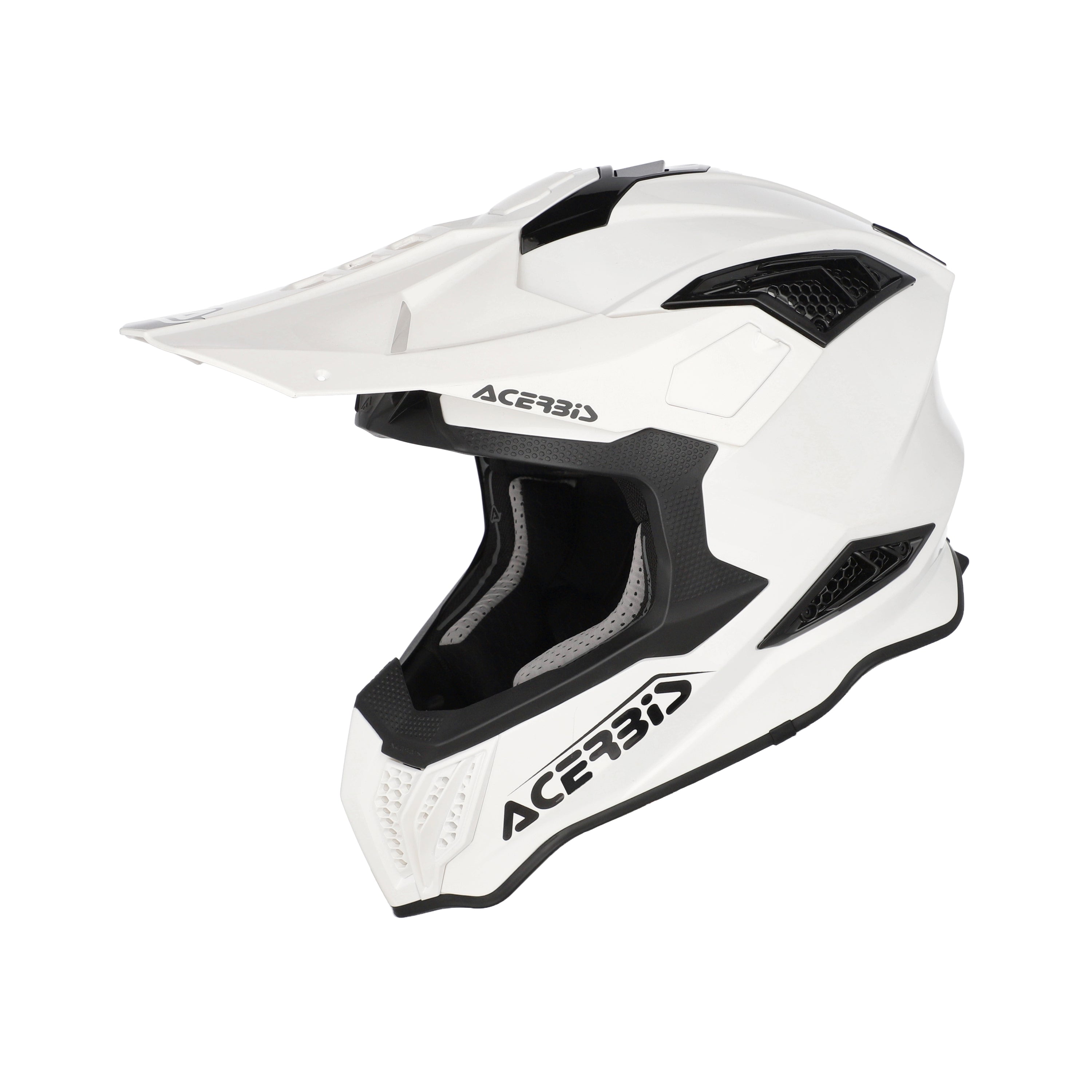 Casque Acerbis Airstrike-X blanc cross enduro fibre ECE 22-06 - profil