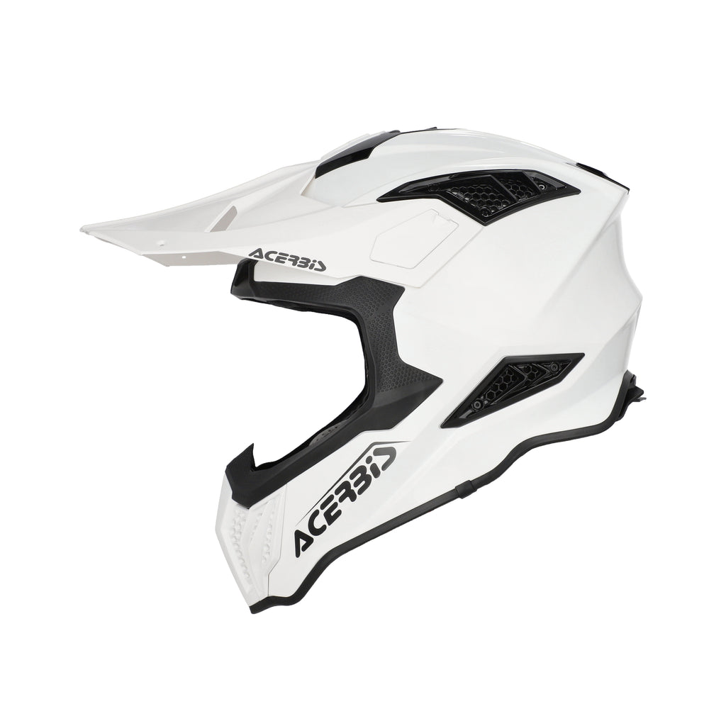 Casque Acerbis Airstrike-X blanc cross enduro fibre - trois-quarts avant