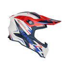 Casque Acerbis Airstrike-X blanc/bleu/rouge cross enduro fibre ECE 22-06 - face