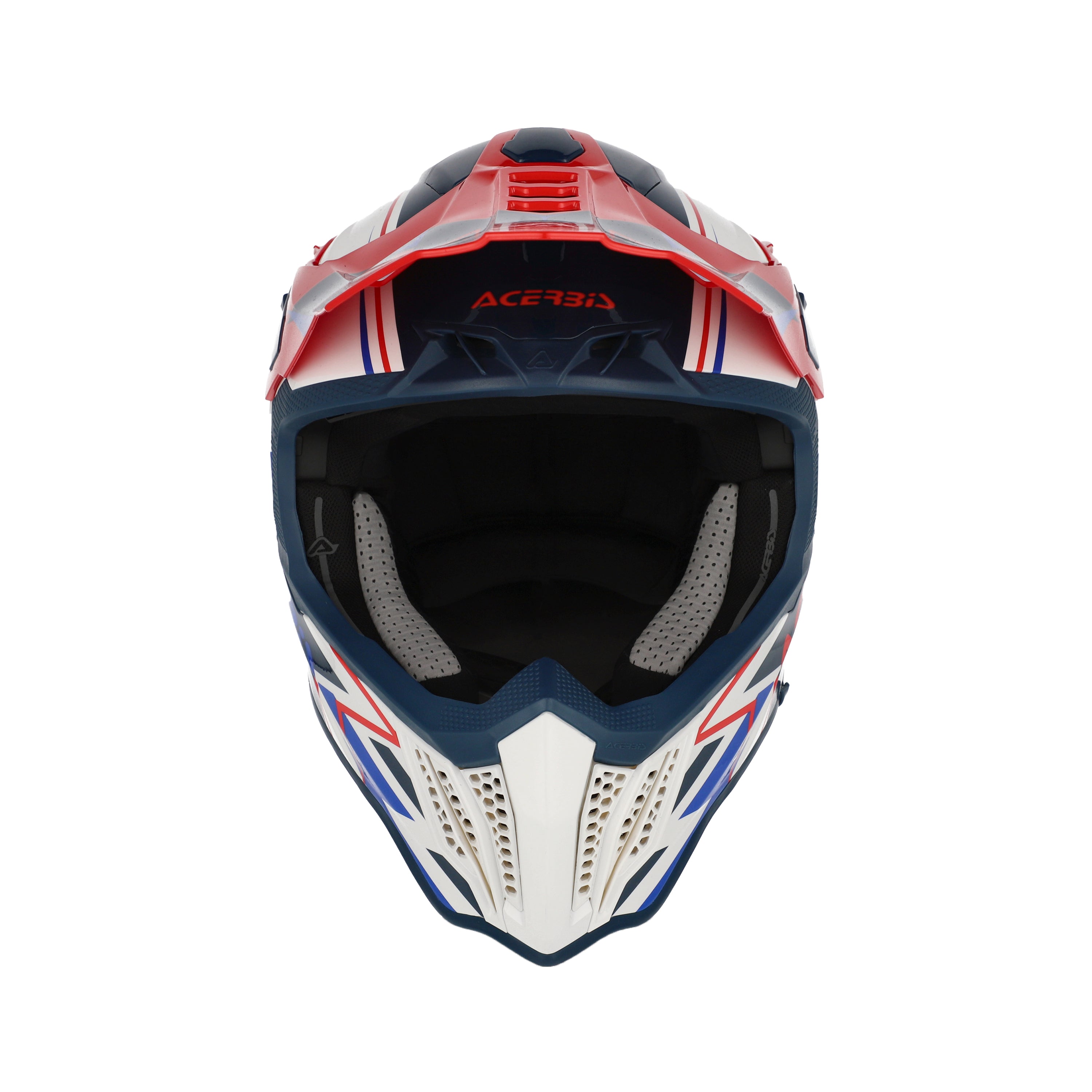 Casque Acerbis Airstrike-X blanc/bleu/rouge cross enduro fibre - arrière