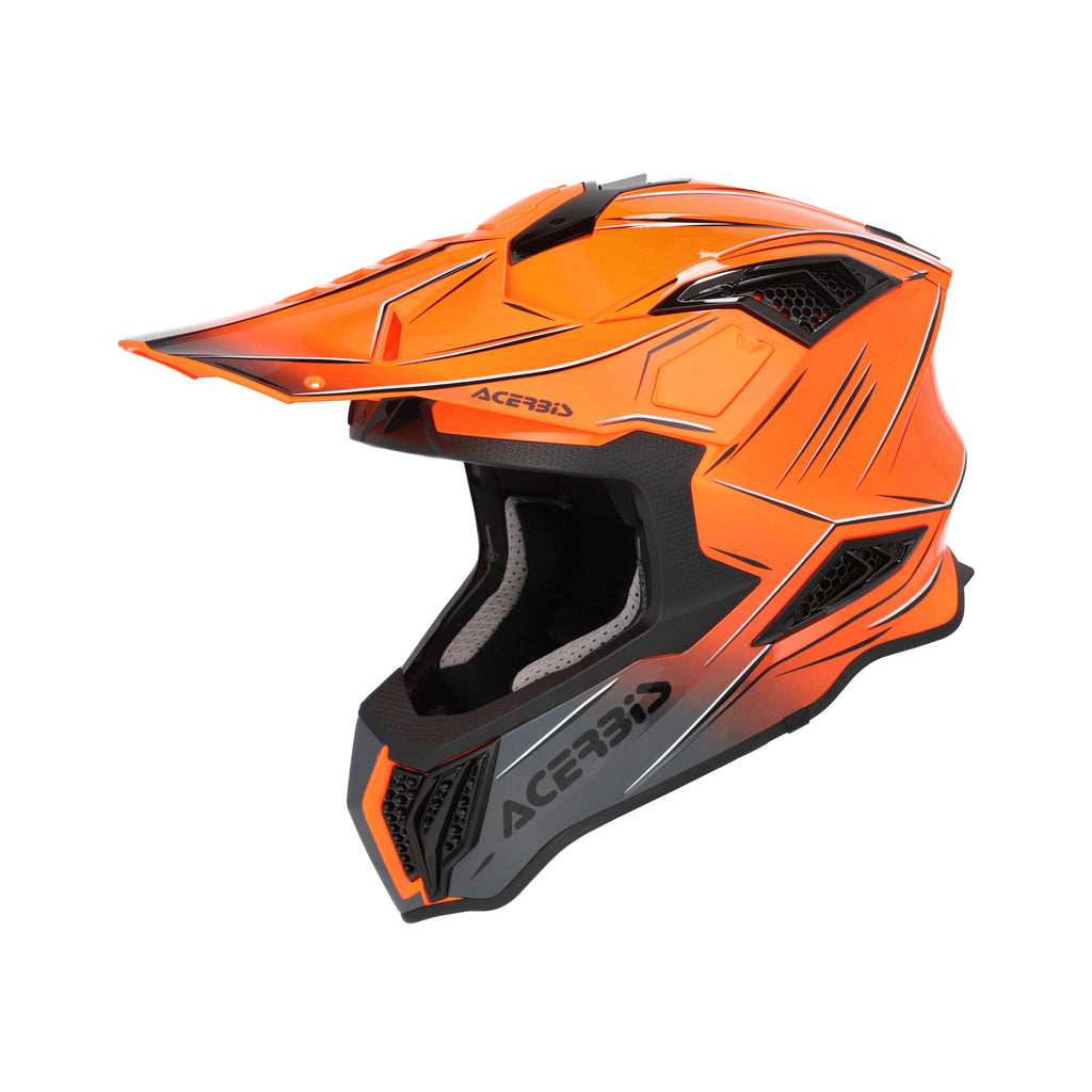 Casque Acerbis Airstrike-X orange/gris cross enduro fibre ECE 22-06 - profil