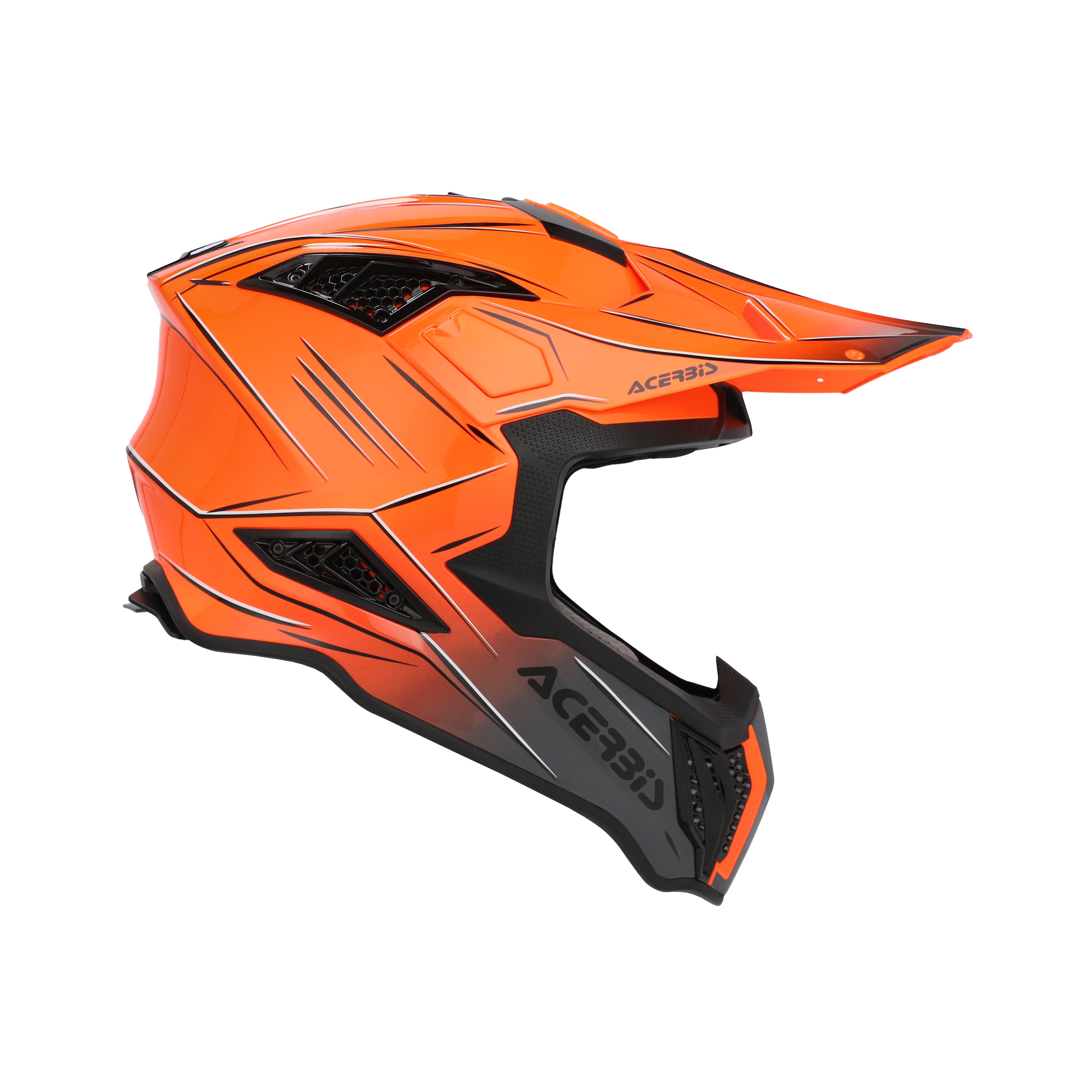 Casque Acerbis Airstrike-X orange/gris cross enduro fibre ECE 22-06 - face