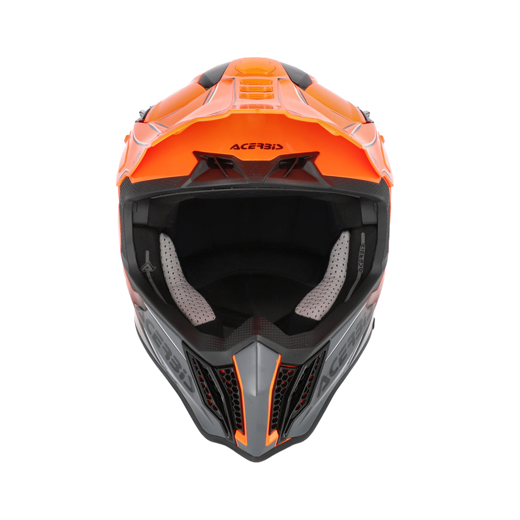 Casque Acerbis Airstrike-X orange/gris cross enduro fibre - arrière