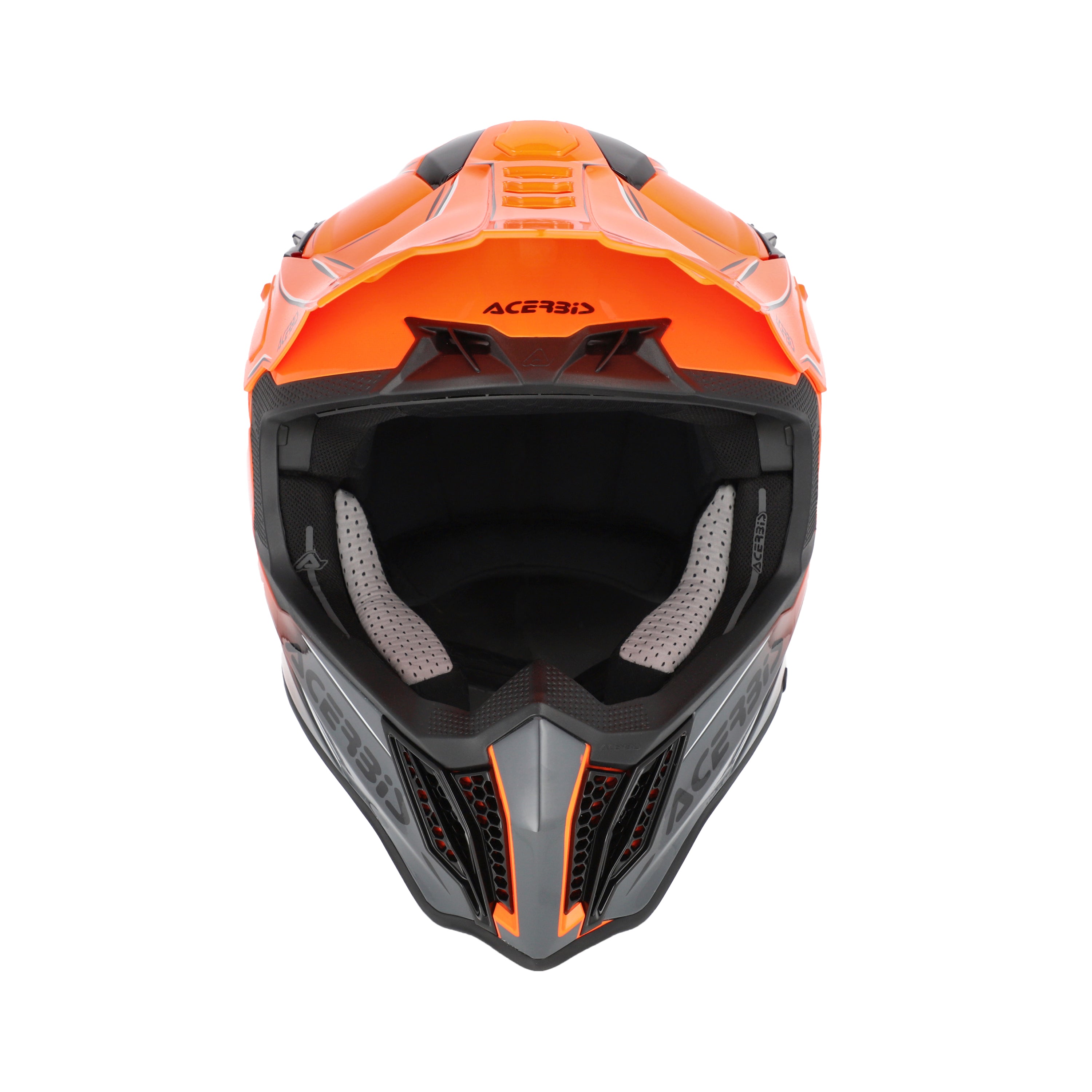 Casque Acerbis Airstrike-X orange/gris cross enduro fibre - arrière
