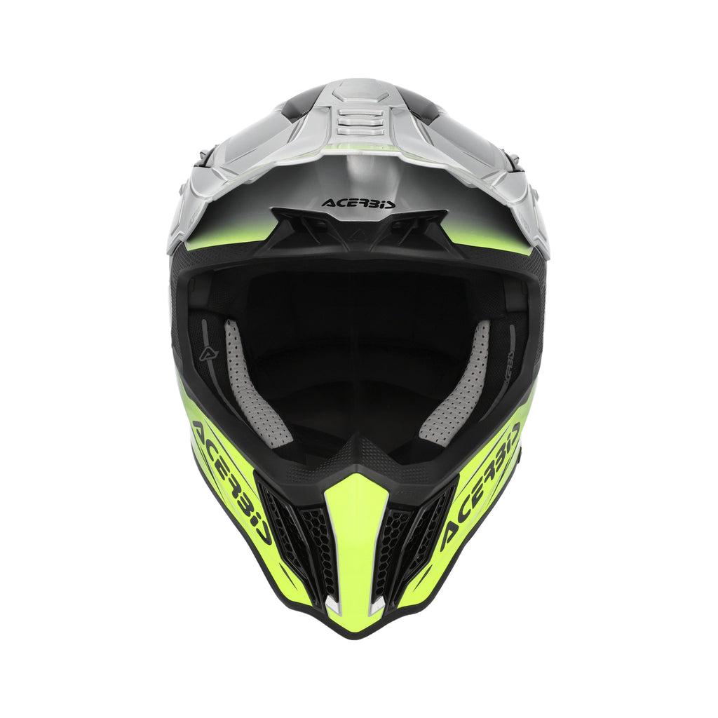 Casque Acerbis Airstrike-X gris/jaune cross enduro fibre - arrière