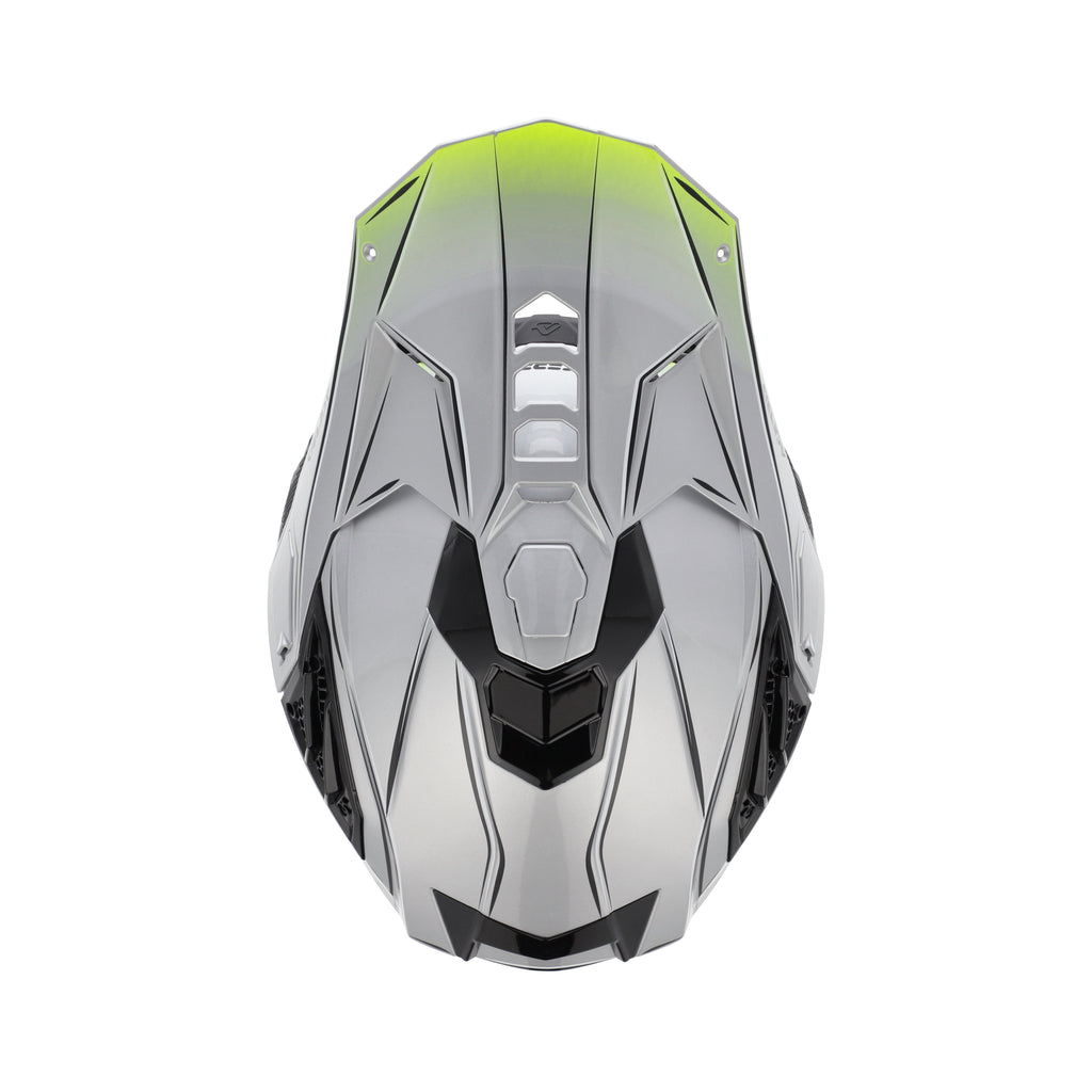 Casque Acerbis Airstrike-X gris/jaune cross enduro fibre - trois-quarts arrière