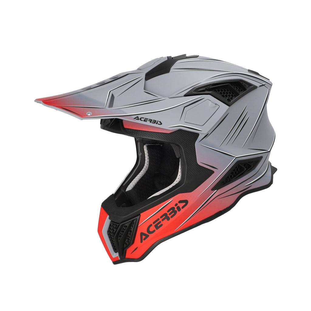 Casque Acerbis Airstrike-X gris/rouge cross enduro fibre ECE 22-06 - profil