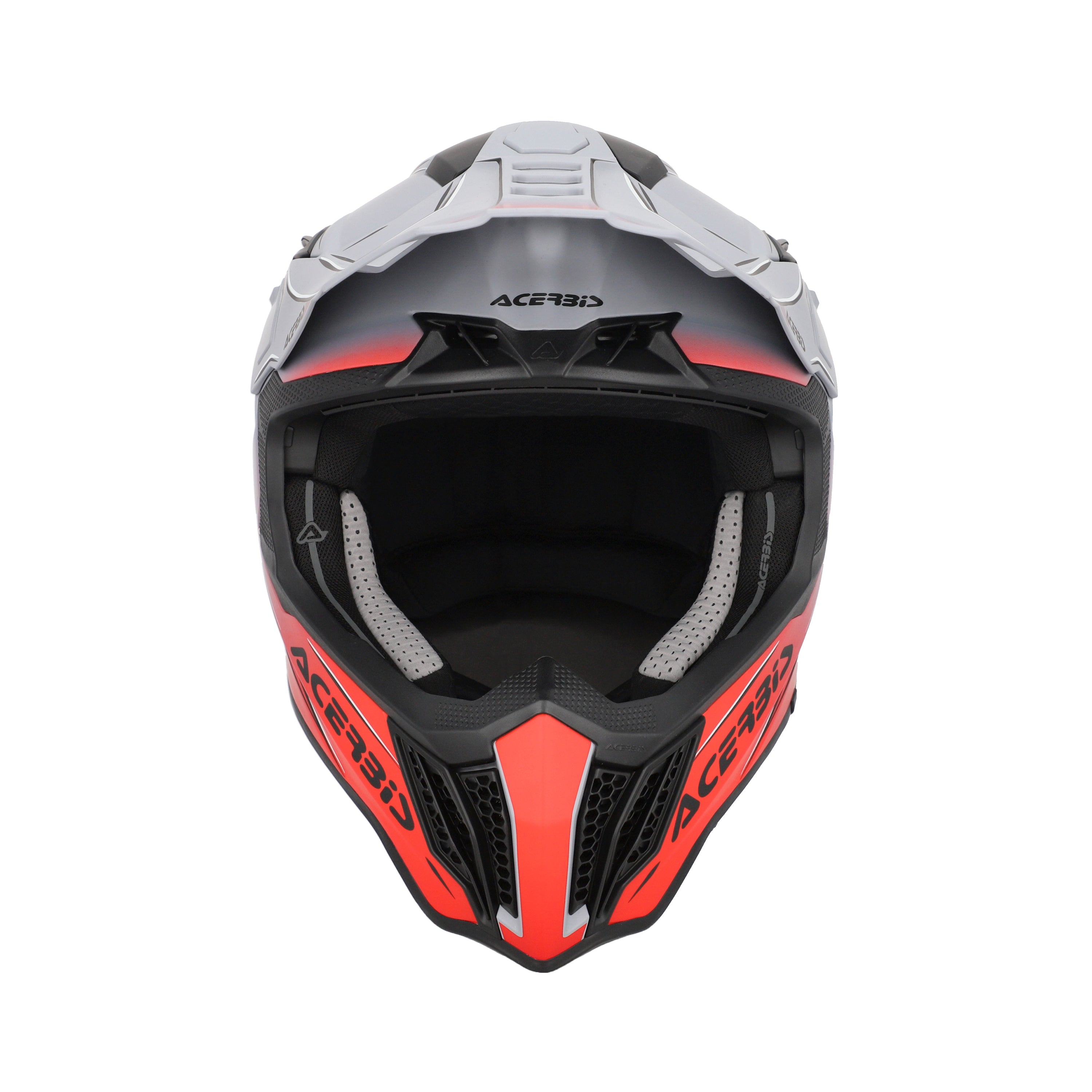 Casque Acerbis Airstrike-X gris/rouge cross enduro fibre - arrière