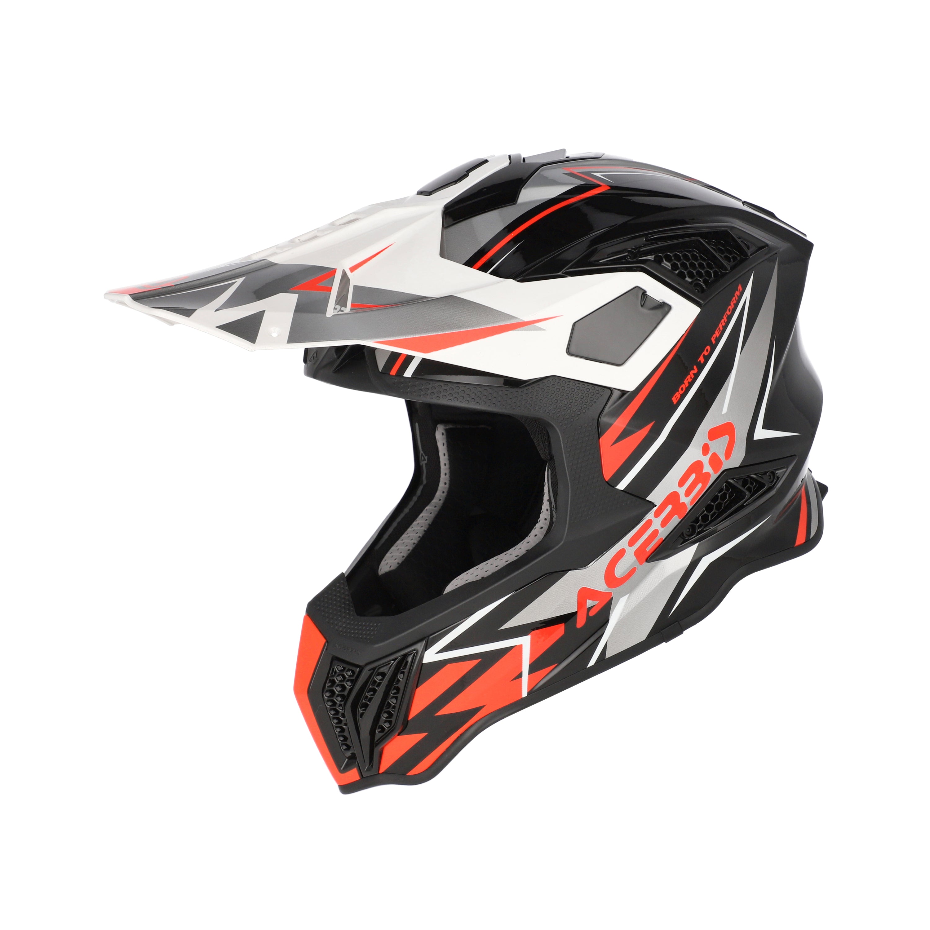 Casque Acerbis Airstrike-X noir/orange fluo cross enduro fibre ECE 22-06 - profil