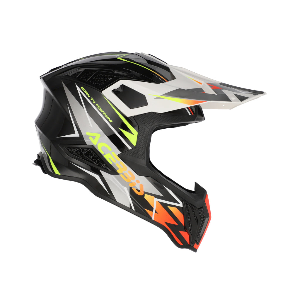 Casque Acerbis Airstrike-X noir/orange fluo cross enduro fibre ECE 22-06 - face