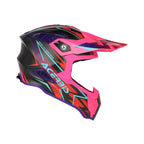 Casque Acerbis Airstrike-X noir/rose cross enduro fibre ECE 22-06 - face