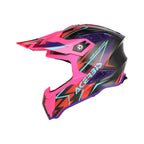 Casque Acerbis Airstrike-X noir/rose cross enduro fibre - trois-quarts avant