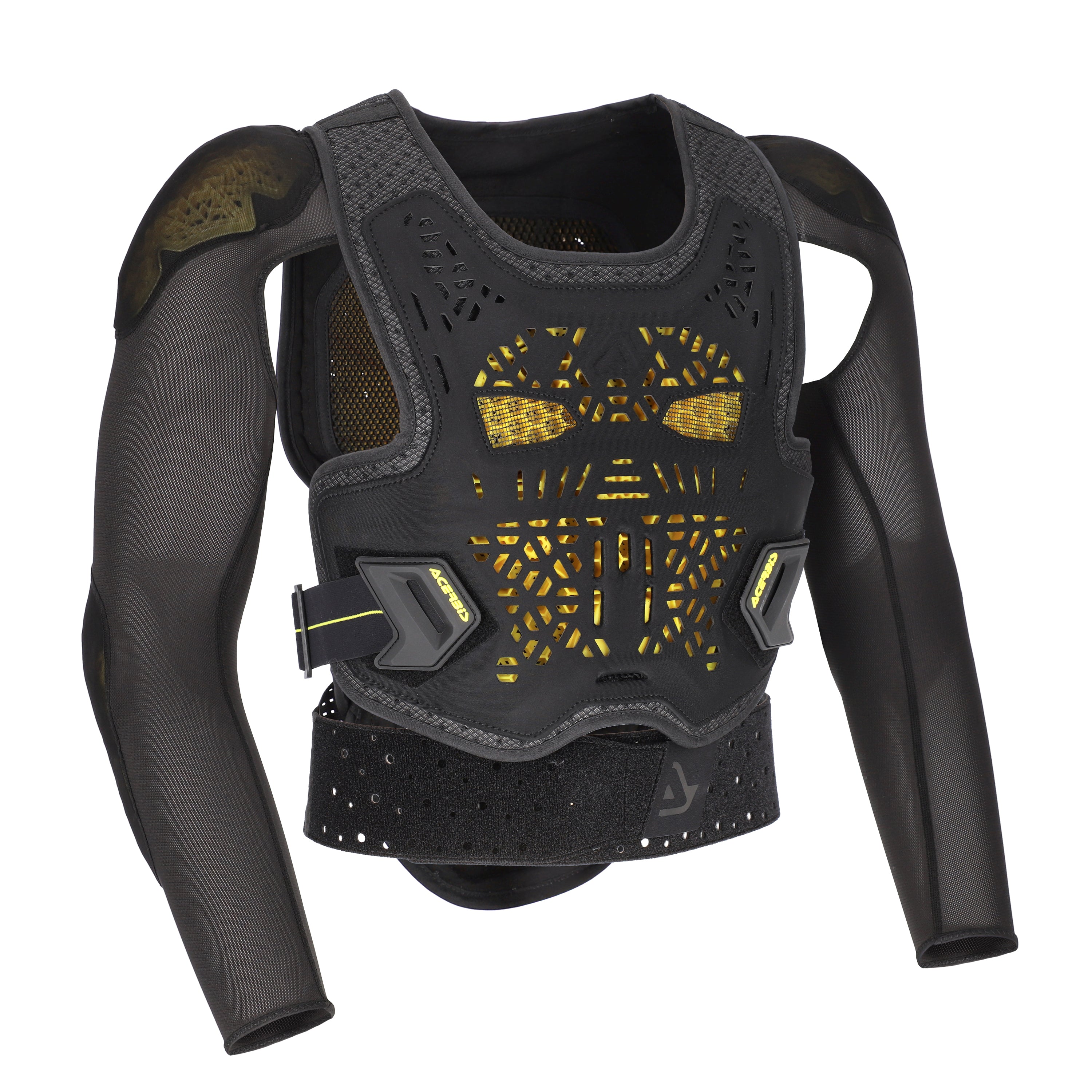 Acerbis Plasma 2.0 gilet de protection ventilé moto cross enduro noir jaune - vue face