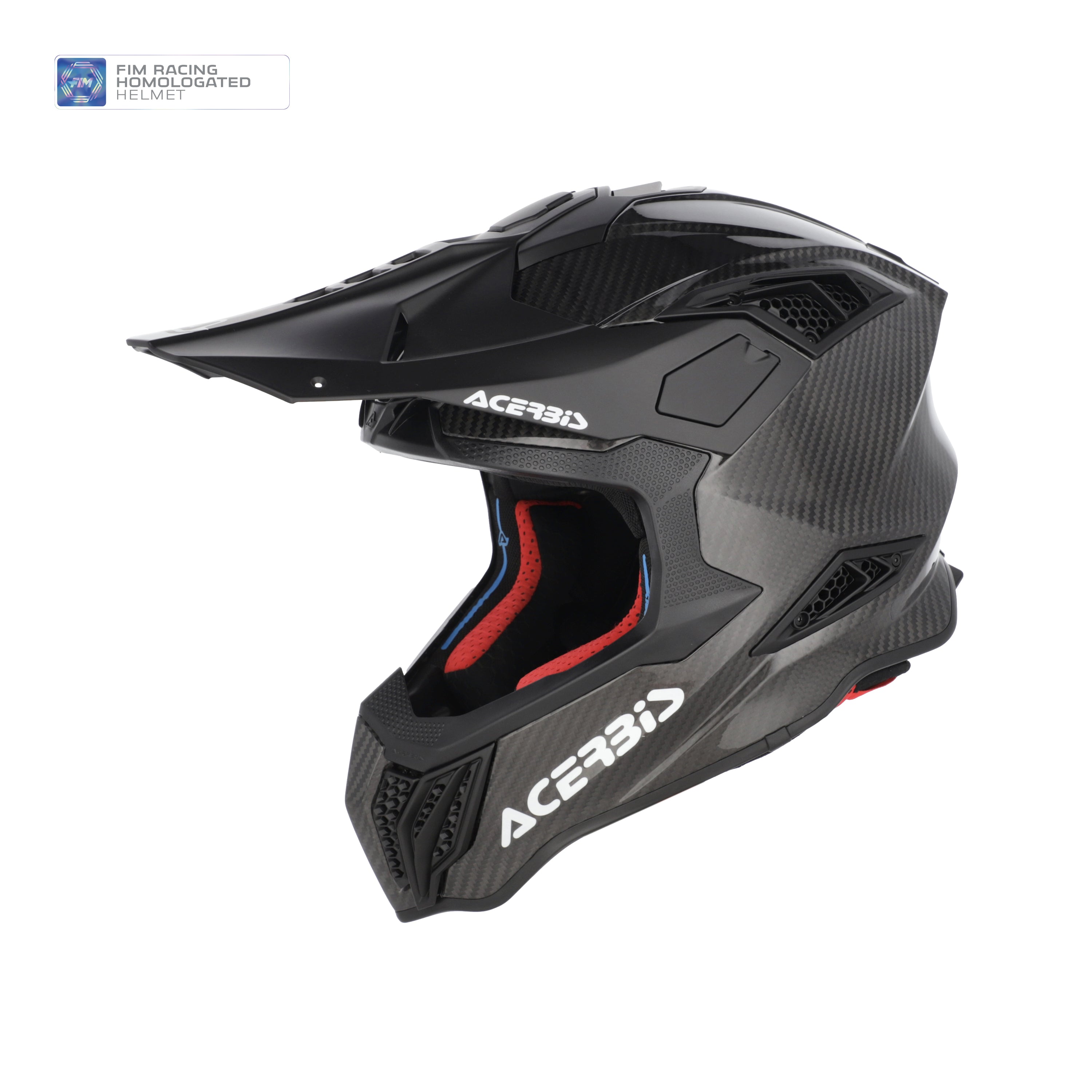 Casque Acerbis Airstrike FIM Racing#2 noir cross enduro carbone ECE 22-06 - trois-quarts avant