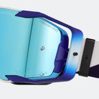 Masque Acerbis Vortex Mirror blanc/bleu - pochette et chiffon inclus