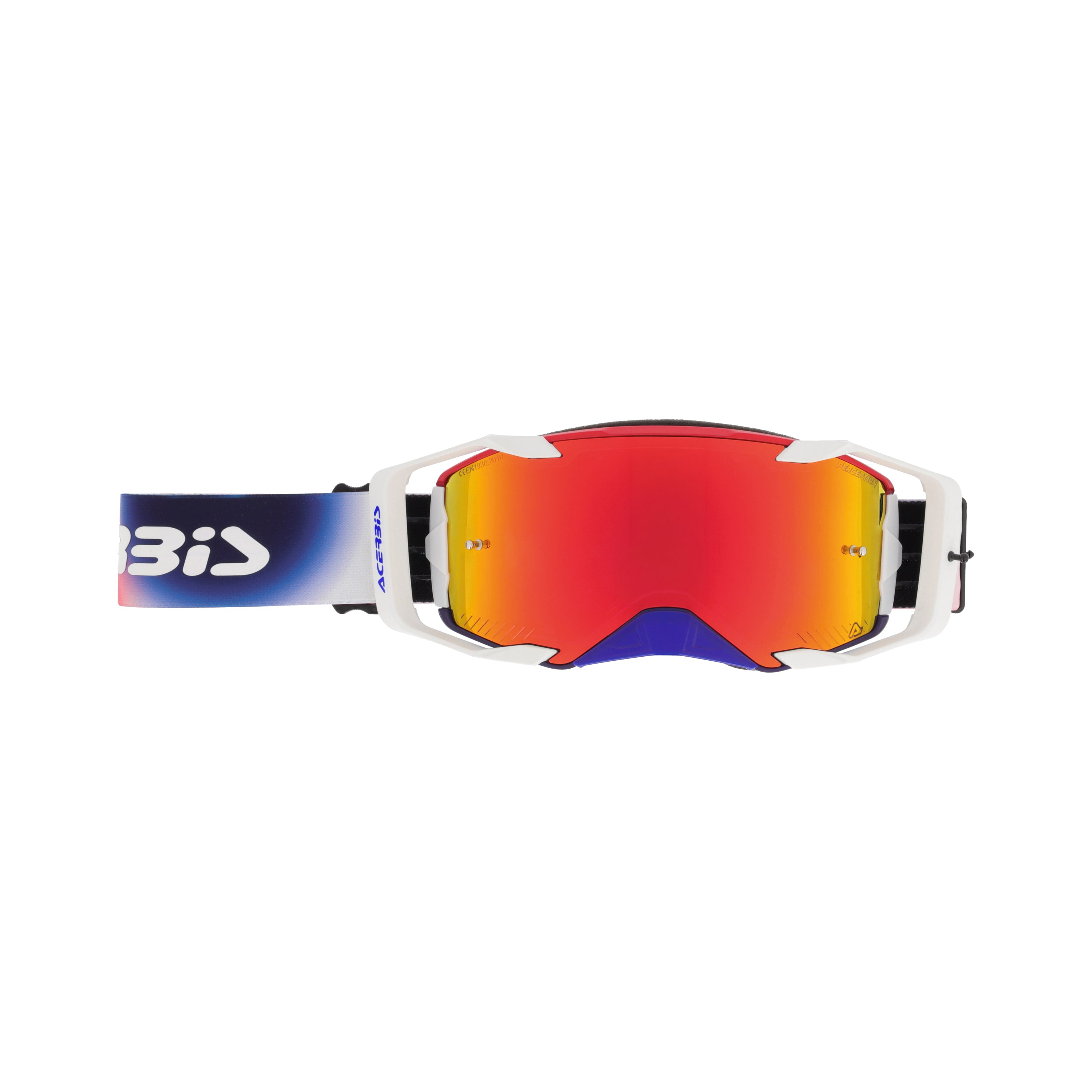 Masque Acerbis Vortex Mirror bleu/rouge cross enduro écran miroir - face