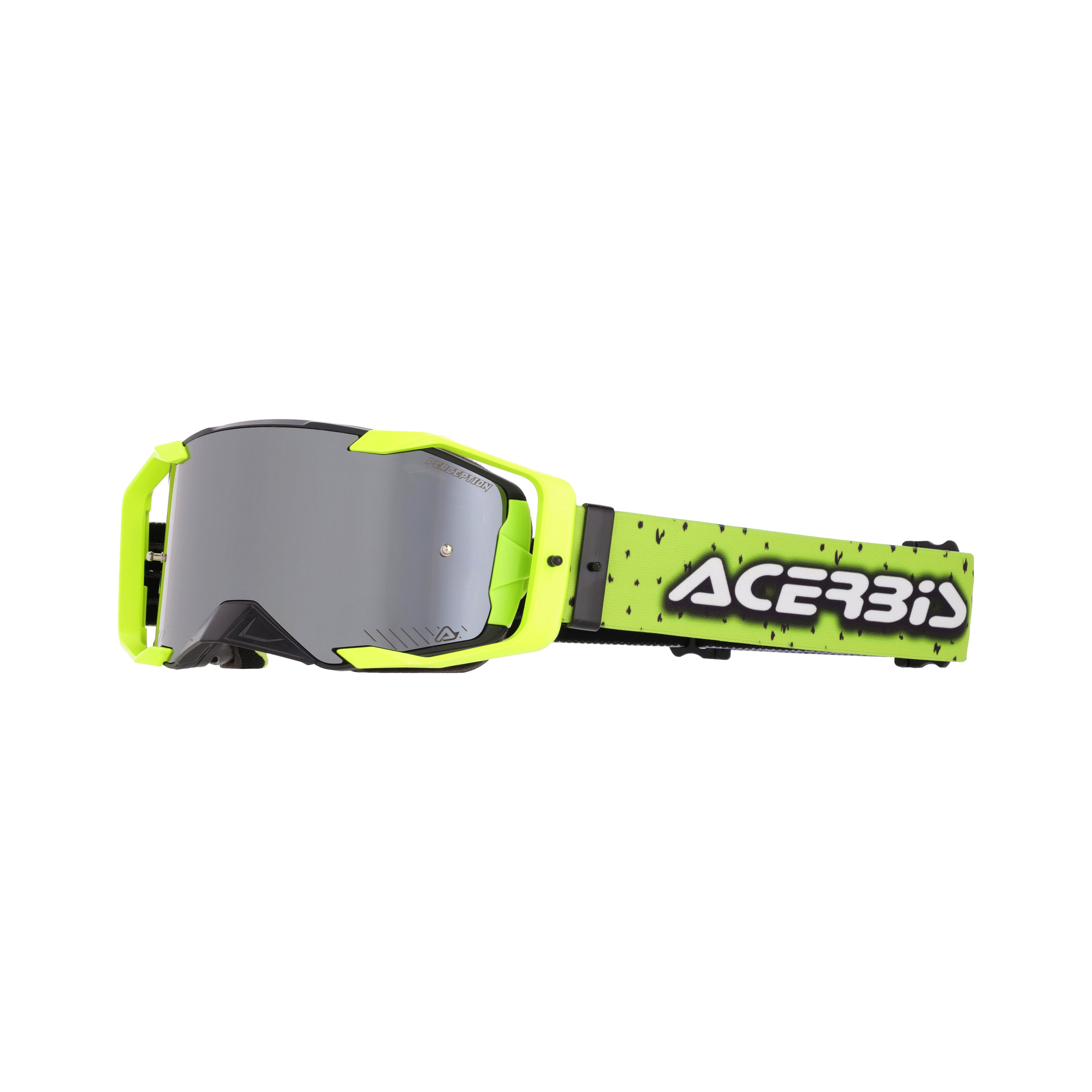 Masque Acerbis Vortex Mirror noir/jaune fluo cross enduro écran miroir - profil