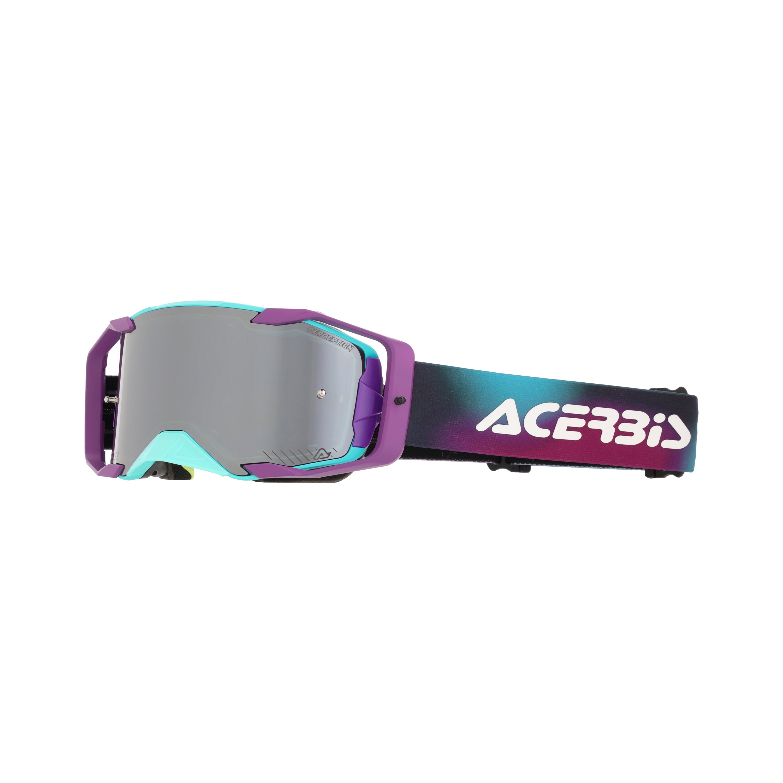 Masque Acerbis Vortex Mirror turquoise cross enduro écran miroir - profil