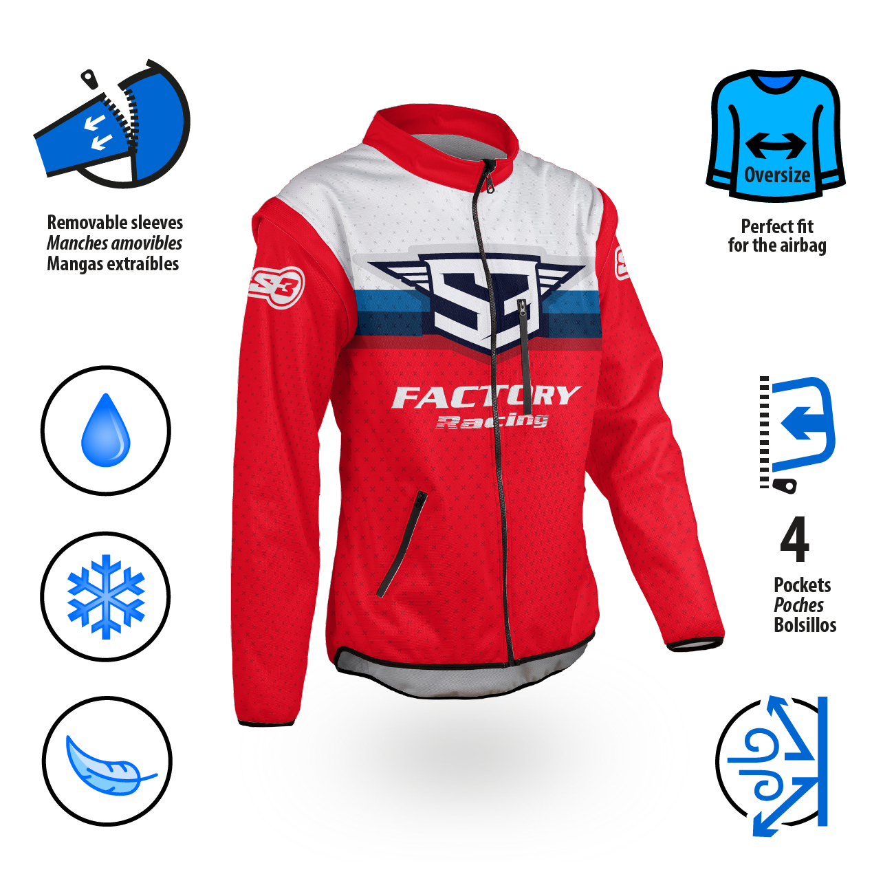 Veste Enduro Gladiator Rouge S3 PARTS