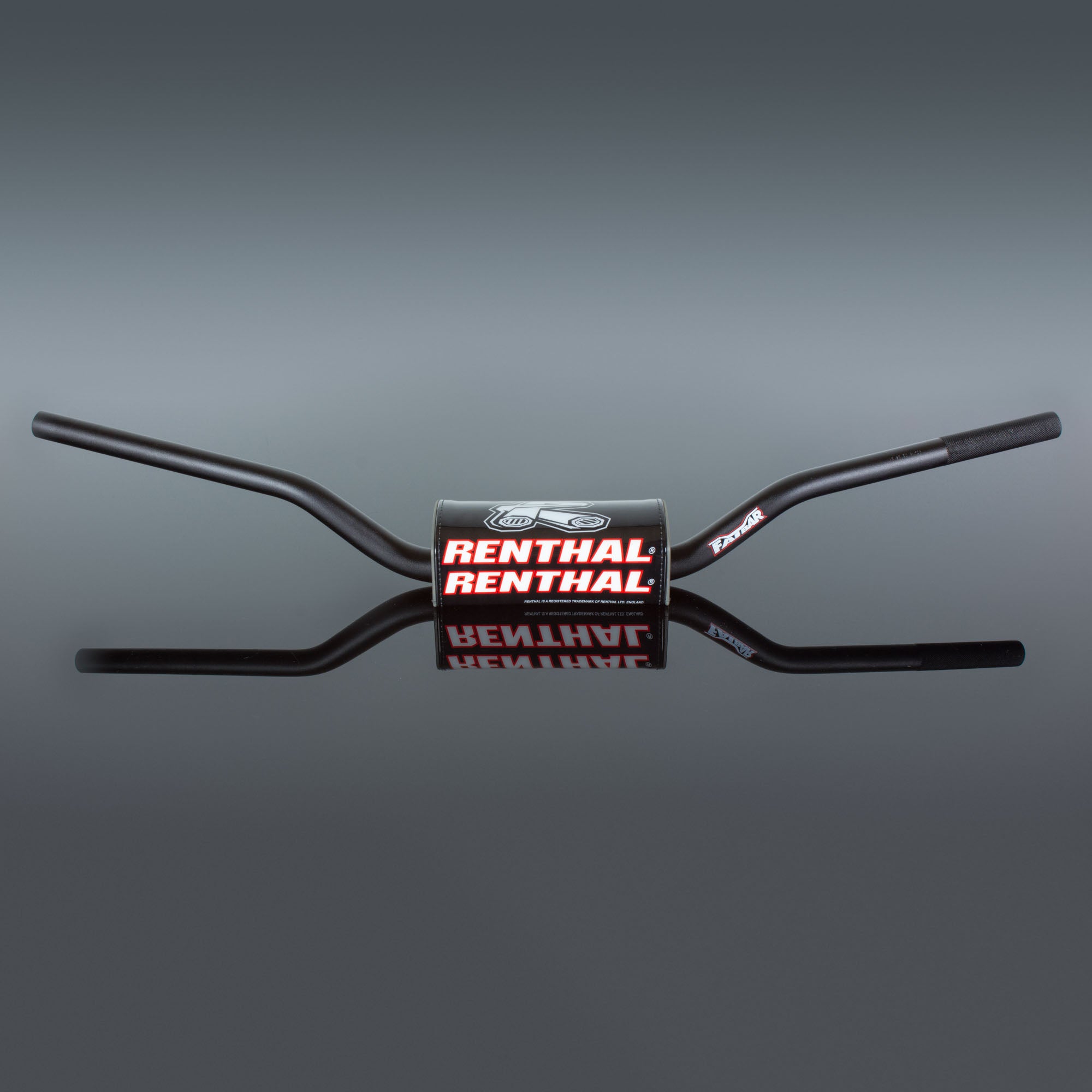 Guidon Renthal Fatbar 826 KTM High noir cross enduro aluminium 7010 T6 avec mousse - vue de face