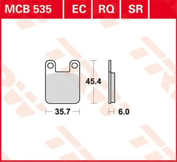 Plaquette de frein céramique TRW MCB535EC série EC trial Beta GasGas Pampera Sherco - jeu de 2 plaquettes